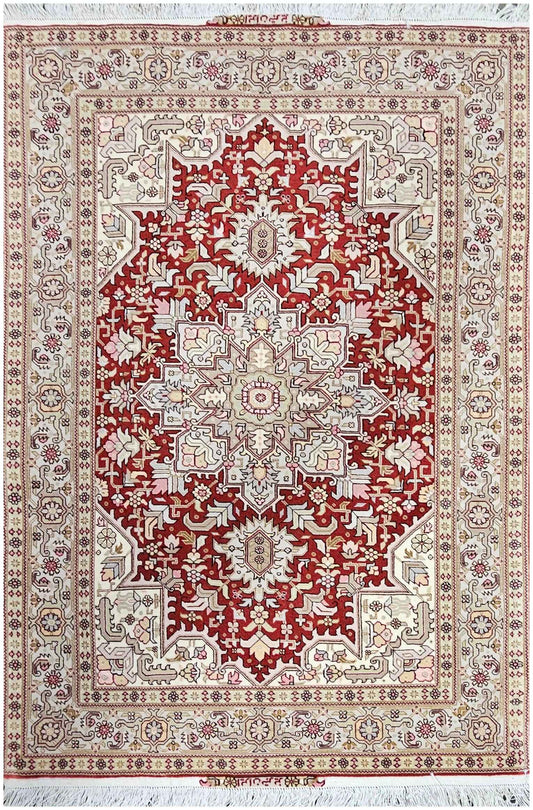 161x105 cm Fine Persian Tabriz Silk and wool rug