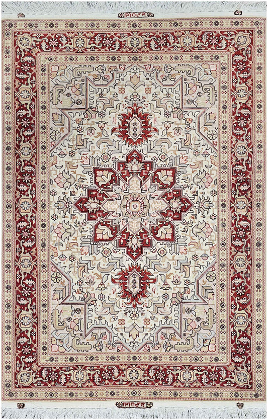 150x106 cm Fine Persian tabriz Silk and Wool rug