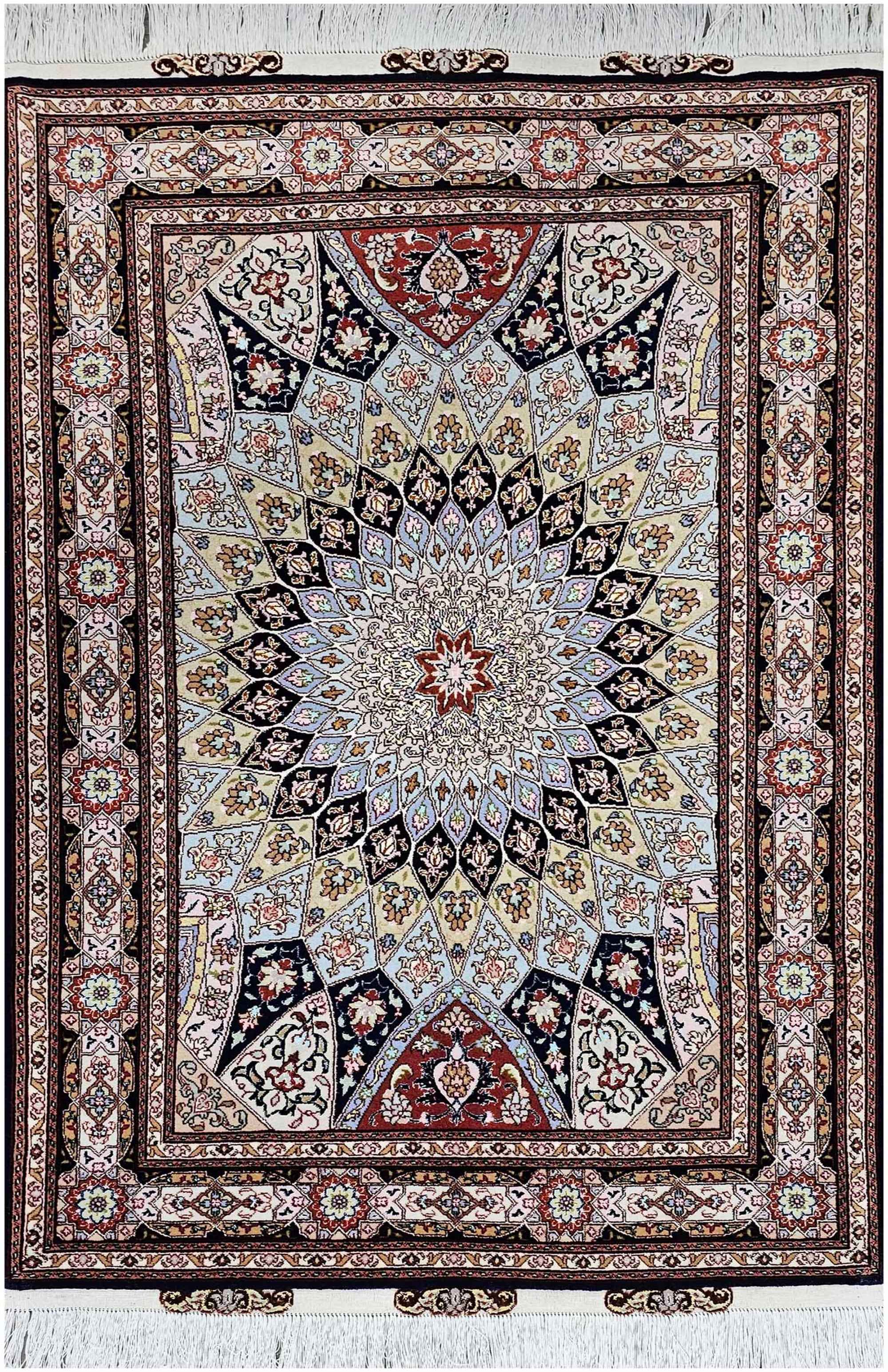 153x104 cm Fine Persian Tabriz Silk and wool rug - Rugoutlet