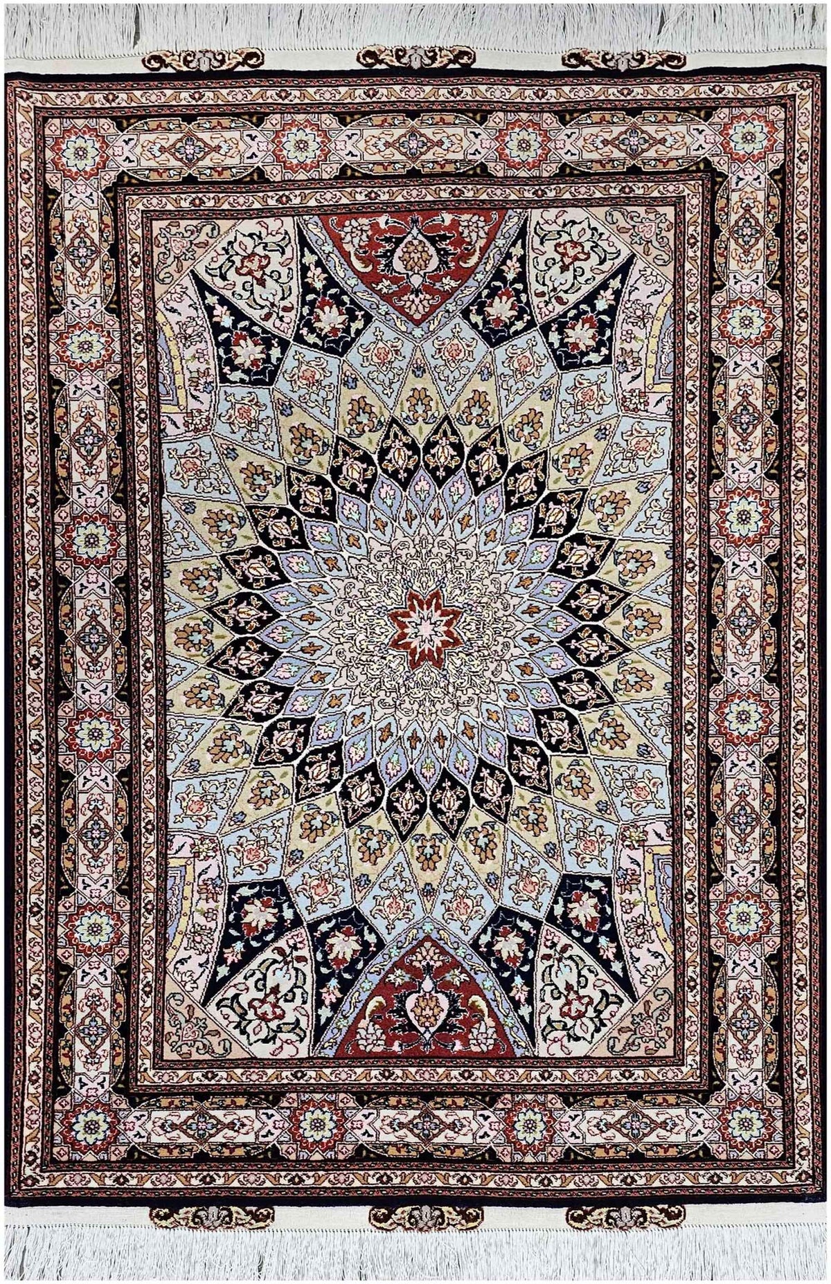 153x104 cm Fine Persian Tabriz Silk and wool rug - Rugoutlet