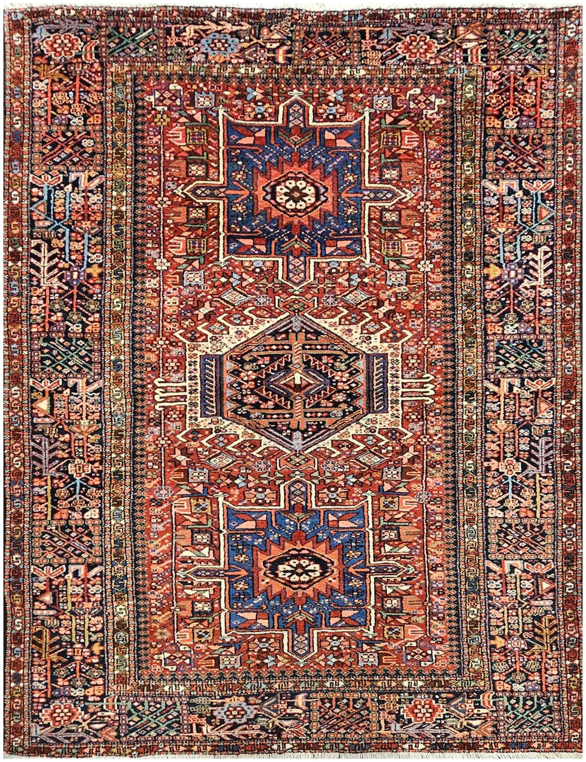 207x147 cm Gharajeh Tribal Wool Rugs Hand Knotted Orange - Rugoutlet