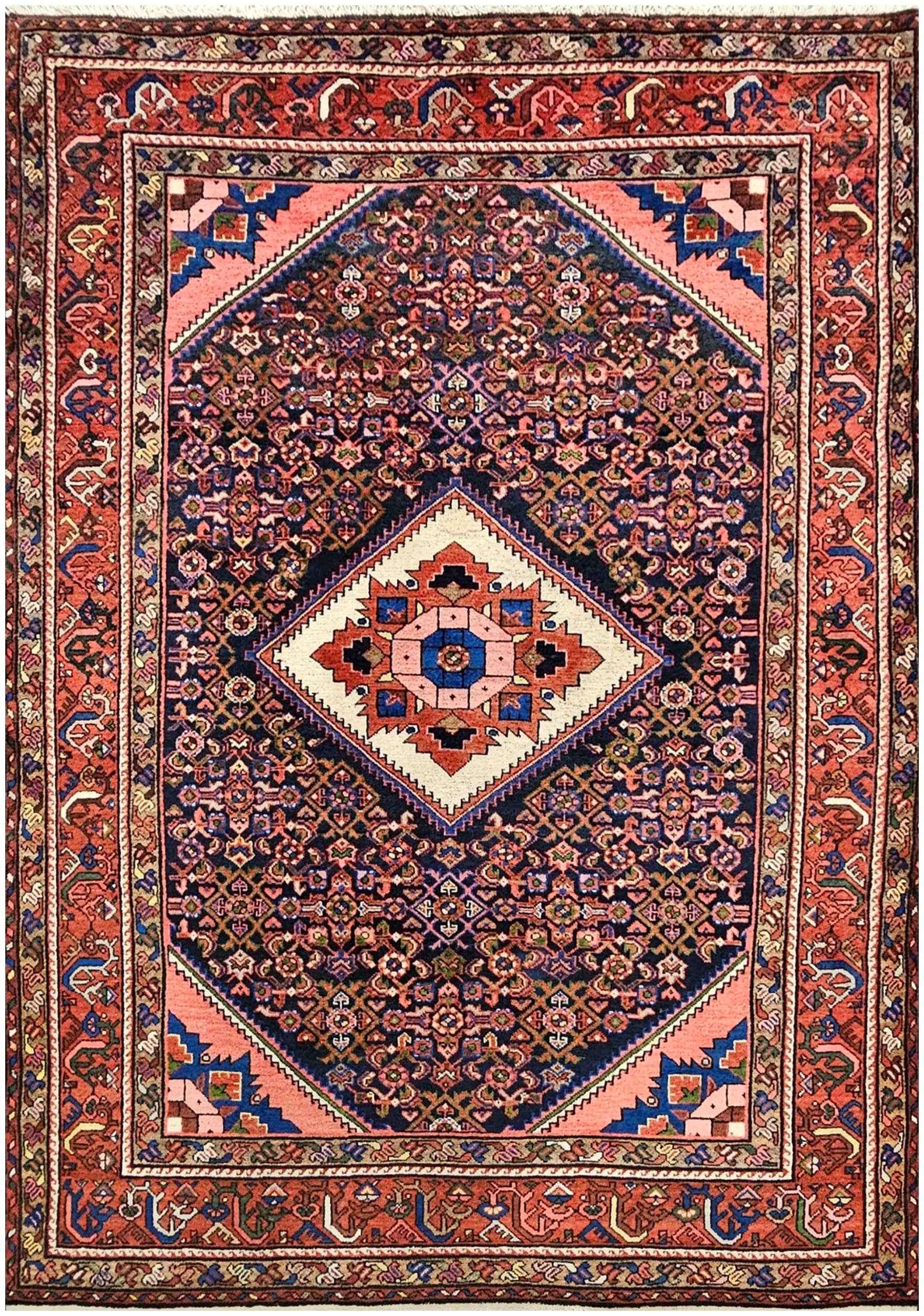 205x154cm Arak Wool Rugs Hand Knotted Orange - Rugoutlet