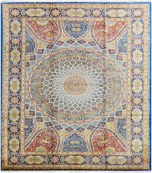520x350 cm Fine Pure Silk Persian Tabriz rug