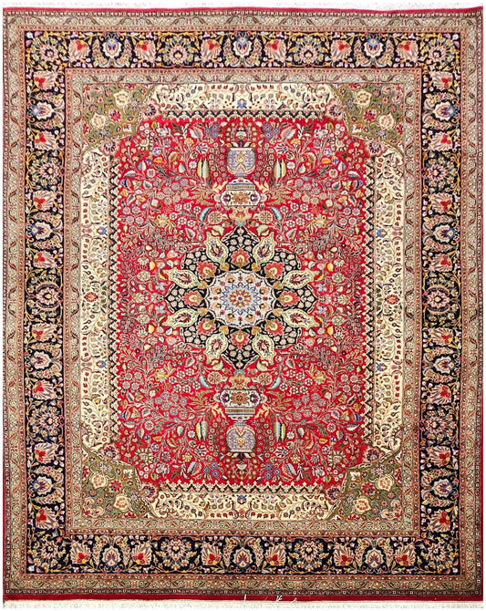 395x295cm Fine Persian Tabriz wool rug