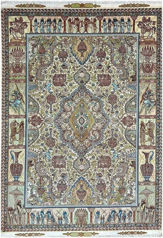 200x150cm Fine Persian Tabriz Silk and wool rug