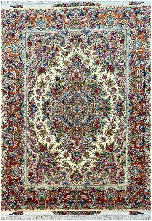 200x150cm Fine Persian Tabriz silk and wool rug