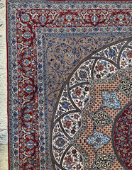 300x300cm Fine Isfahan Silk and Wool Handmade rug