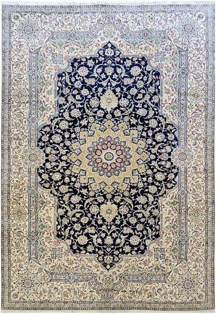 460x310 Fine Persian Nain Silk and wool rug - Rugoutlet