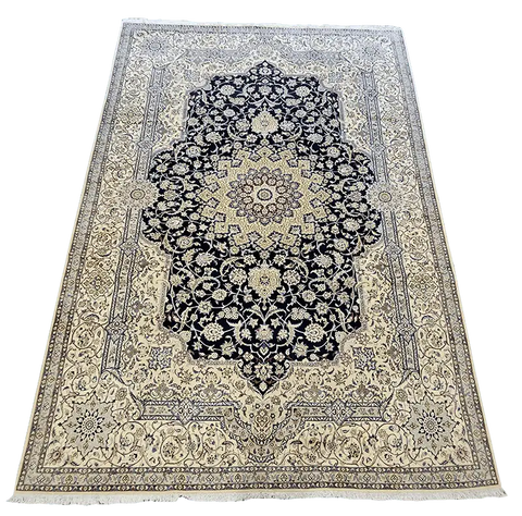 460x310 Fine Persian Nain Silk and wool rug - Rugoutlet