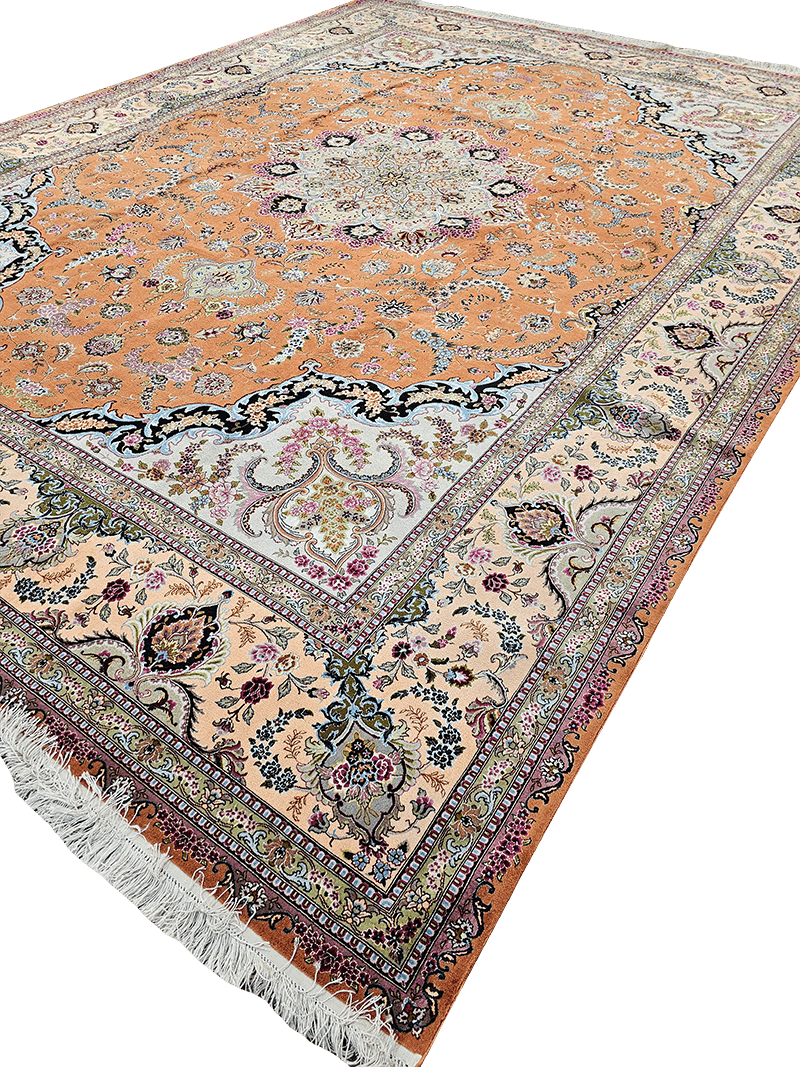 405x295 cm Fine Persian Tabriz Silk and wool rug - Rugoutlet