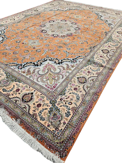 405x295 cm Fine Persian Tabriz Silk and wool rug - Rugoutlet