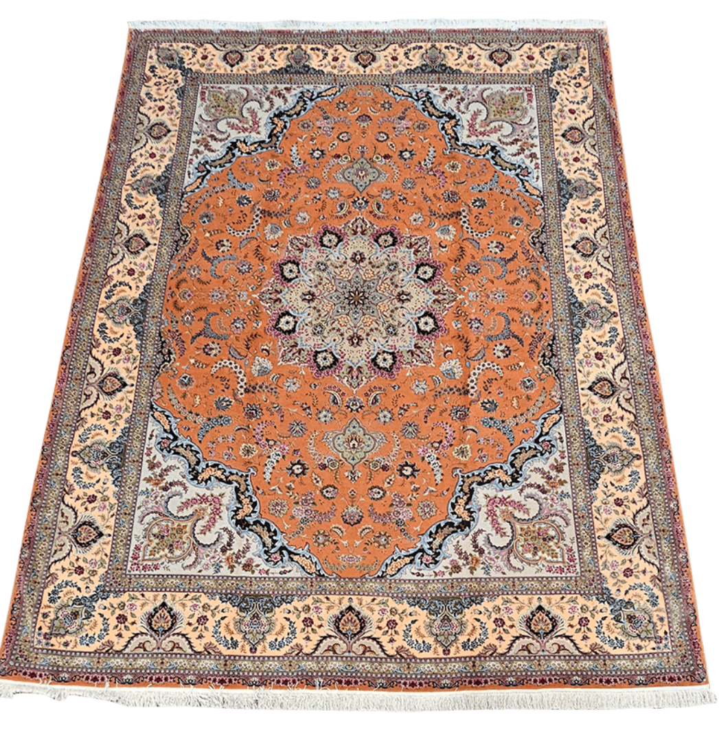 405x295 cm Fine Persian Tabriz Silk and wool rug - Rugoutlet