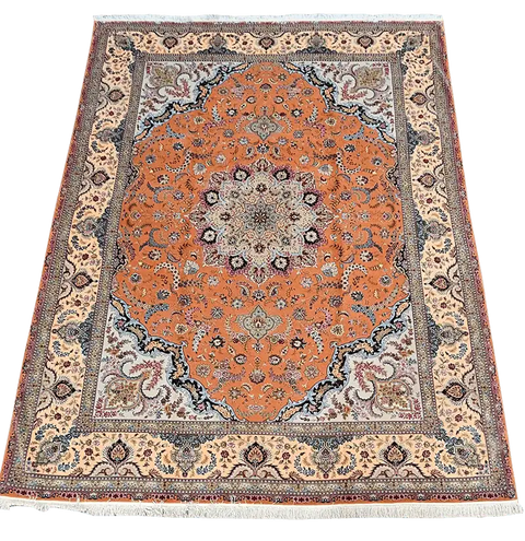 405x295 cm Fine Persian Tabriz Silk and wool rug - Rugoutlet