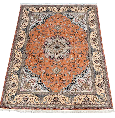 405x295 cm Fine Persian Tabriz Silk and wool rug - Rugoutlet