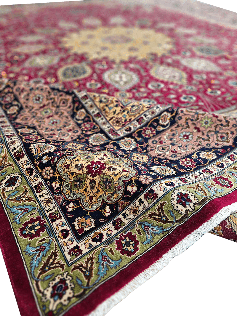 405x298cm Fine Persian Tabriz Silk and wool rug - Rugoutlet