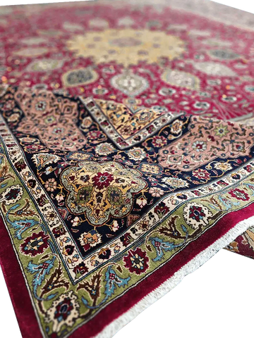 405x298cm Fine Persian Tabriz Silk and wool rug - Rugoutlet