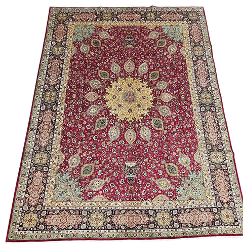 405x298cm Fine Persian Tabriz Silk and wool rug - Rugoutlet