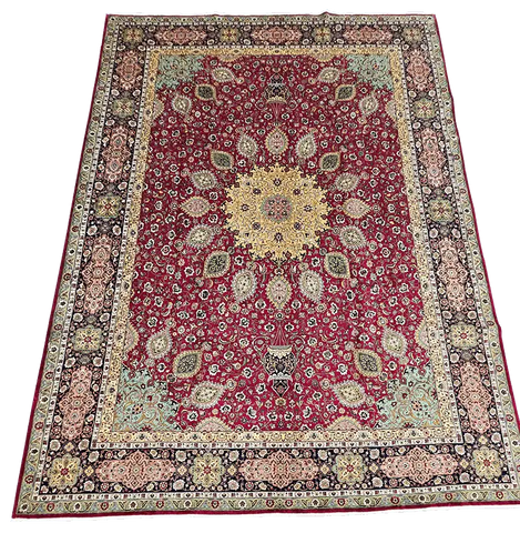 405x298cm Fine Persian Tabriz Silk and wool rug - Rugoutlet
