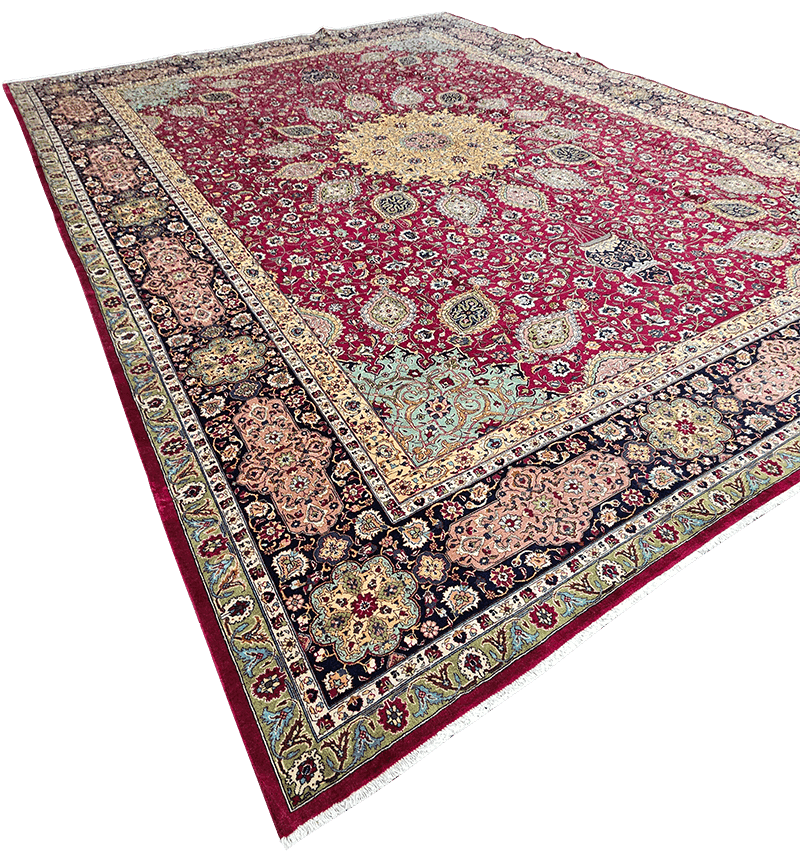 405x298cm Fine Persian Tabriz Silk and wool rug - Rugoutlet