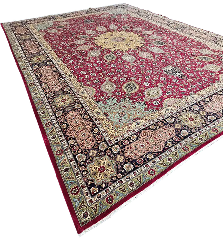 405x298cm Fine Persian Tabriz Silk and wool rug - Rugoutlet