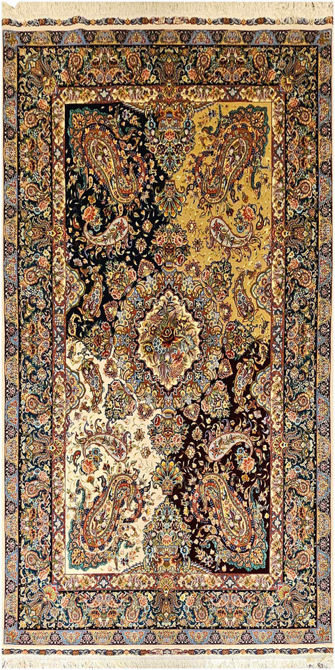 308x198 cm Fine Tabriz silk Rug Handmade paisley design - Rugoutlet