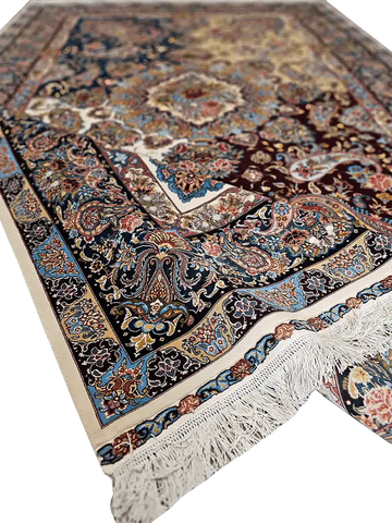 308x198 cm Fine Tabriz silk Rug Handmade paisley design - Rugoutlet