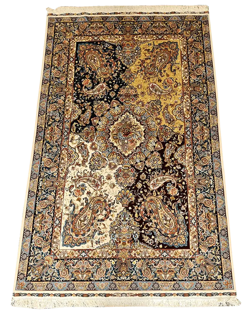 308x198 cm Fine Tabriz silk Rug Handmade paisley design - Rugoutlet
