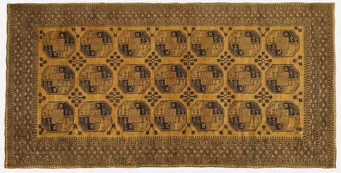 Golden Afghan Tribal Wool Rug 368 x 249 cm (12.07 x 8.17 ft)