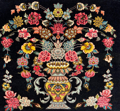 Fine Persian Tabriz Rug Silk and Wool 85cm x 60 cm