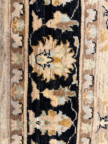 Handmade Ziegler Wool Rug 240x170 cm – Beige & Black Rug