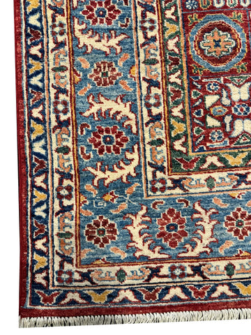 Handmade Kazak Wool Rug 236x170 cm – Red & Golden Natural Dye Rug