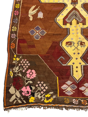 Old Anatolian Sumak Handmade Rug 397 x 160 cm (13.02 x 5.25 ft)