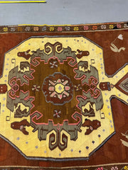 Old Anatolian Sumak Handmade Rug 397 x 160 cm (13.02 x 5.25 ft)