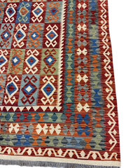 Natural Dye Afghan Kilim Handmade Rug 301 x 201 cm (9.51 x 6.59 ft)