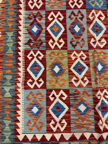 Natural Dye Afghan Kilim Rug 301 x 201 cm (9.51 x 6.59 ft)