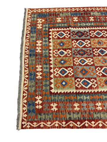 Natural Dye Afghan Kilim Rug 301 x 201 cm (9.51 x 6.59 ft)
