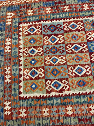 Natural Dye Afghan Kilim Rug 301 x 201 cm (9.51 x 6.59 ft)