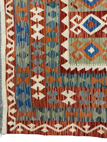 Natural Dye Afghan Kilim Rug 301 x 201 cm (9.51 x 6.59 ft)