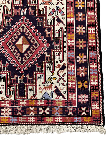 Fine Silk Qashqai Sumak Rug 190 x 115 cm (6.23 x 3.77 ft)