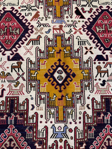Fine Silk Qashqai Sumak Rug 190 x 115 cm (6.23 x 3.77 ft)