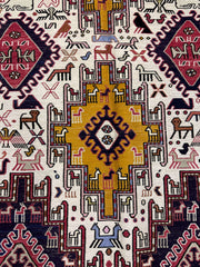 Fine Silk Qashqai Sumak Handmade Rug 190 x 115 cm (6.23 x 3.77 ft)