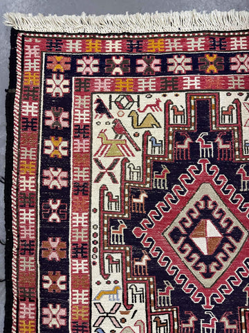 Fine Silk Qashqai Sumak Rug 190 x 115 cm (6.23 x 3.77 ft)