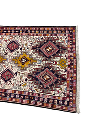 Fine Silk Qashqai Sumak Handmade Rug 190 x 115 cm (6.23 x 3.77 ft)