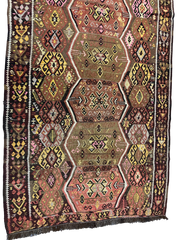 Old Anatolian Sumak Handmade Rug 360 x 140 cm (11.81 x 4.59 ft)