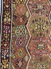 Old Anatolian Sumak Handmade Rug 360 x 140 cm (11.81 x 4.59 ft)