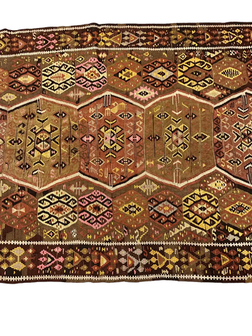 Old Anatolian Sumak Rug 360 x 140 cm (11.81 x 4.59 ft)