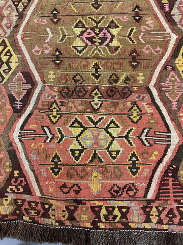 Old Anatolian Sumak Rug 360 x 140 cm (11.81 x 4.59 ft)