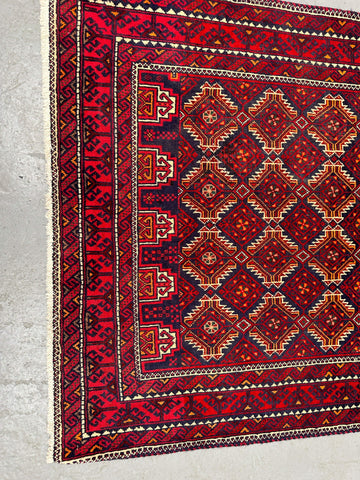 188 x 106 cm Persian Baluch Tribal Red Blue Colour