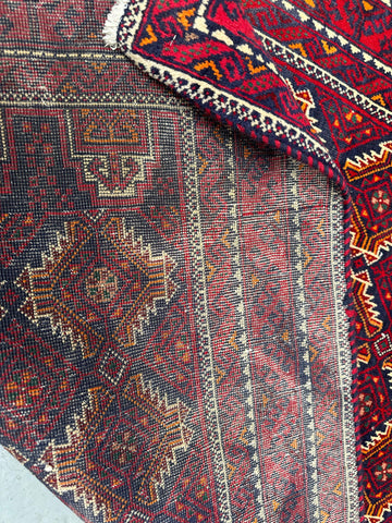 188 x 106 cm Persian Baluch Tribal Red Blue Colour