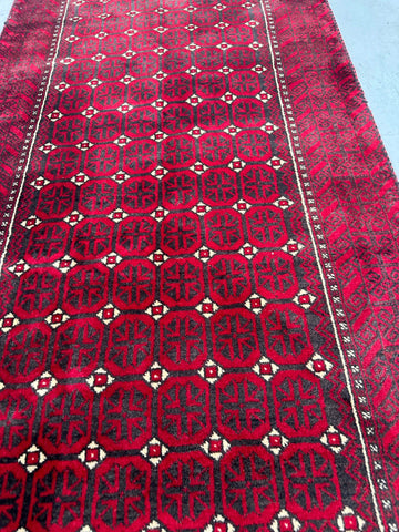 191 x 96 cm Persian Baluch Tribal Red Black Colour
